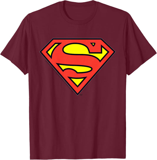 Kids DC Comics Superman Classic Chest Logo T-Shirt - T-Shirt | Maroon