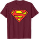 Kids DC Comics Superman Classic Chest Logo T-Shirt - T-Shirt | Maroon