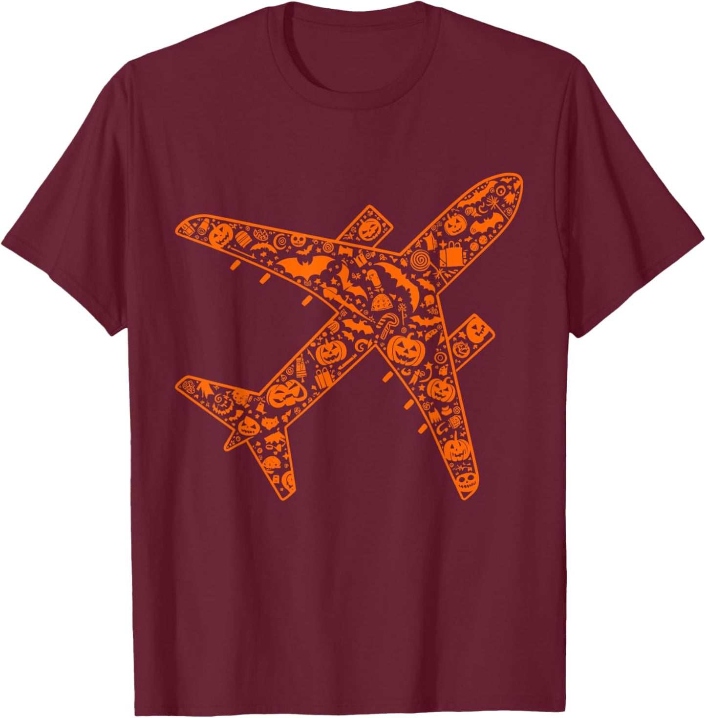 Funny Pumpkin Airplane Candy Halloween Kids T-Shirt - T-Shirt | Maroon