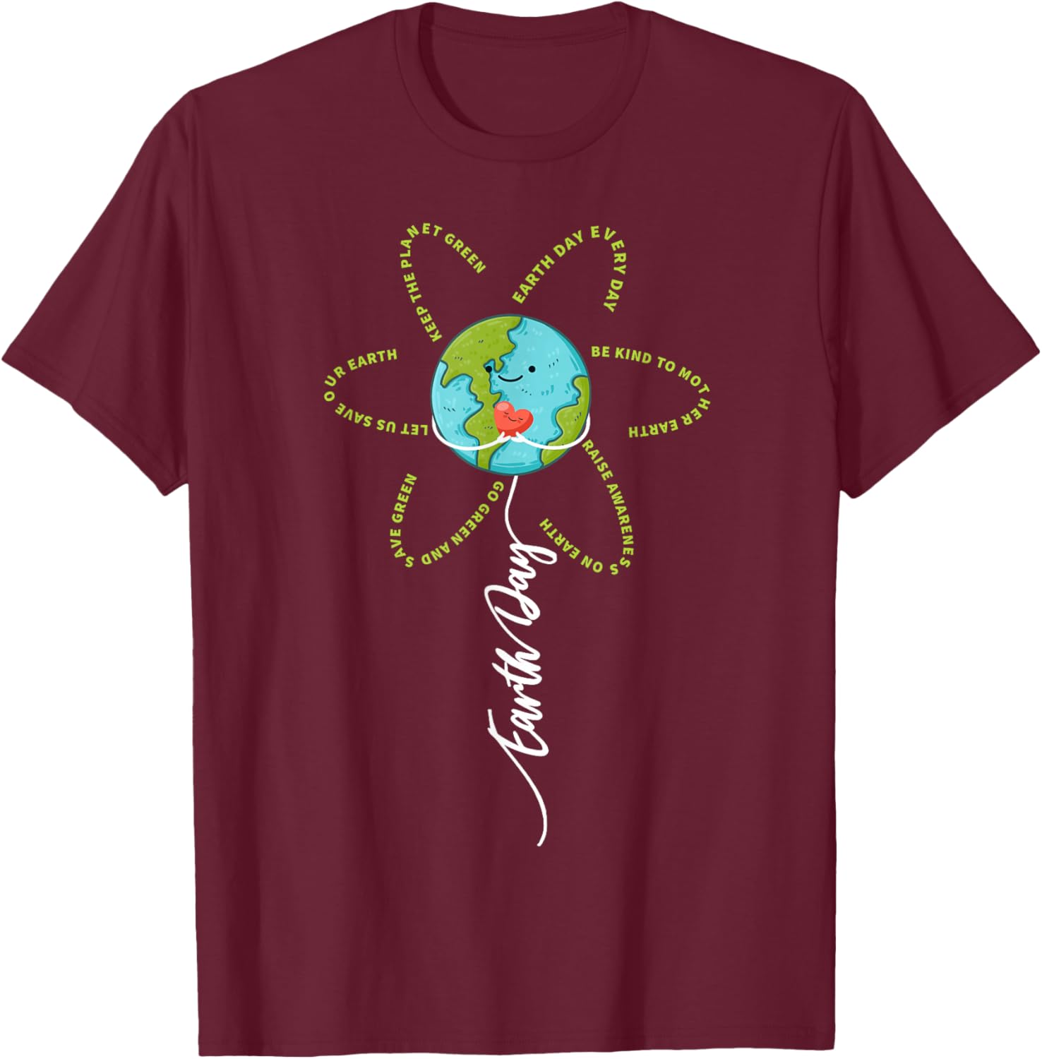 Funny Flower Earth Day Everyday Women Girl Kids T-Shirt - T-Shirt | Maroon