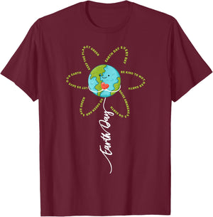 Funny Flower Earth Day Everyday Women Girl Kids T-Shirt - T-Shirt | Maroon