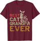 Best Cat Grandpa Ever Funny Cat Kitty Lover Retro Style Gift Women Girls Kids T-Shirt - T-Shirt | Maroon