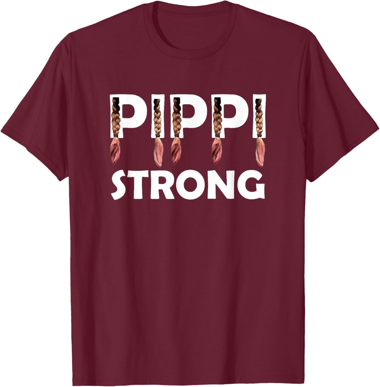 Pippi Strong T-Shirt - T-Shirt | Maroon
