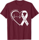 Crohns Disease Heart Support Purple Ribbon Crohn's Awareness T-Shirt - T-Shirt | Maroon
