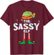 The Sassy Elf Christmas Matching Family T-Shirt - T-Shirt | Maroon