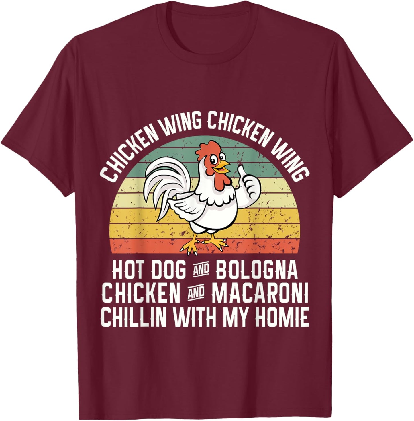 Chicken Wing Chicken Wing Hot Dog Bologna T-Shirt - T-Shirt | Maroon
