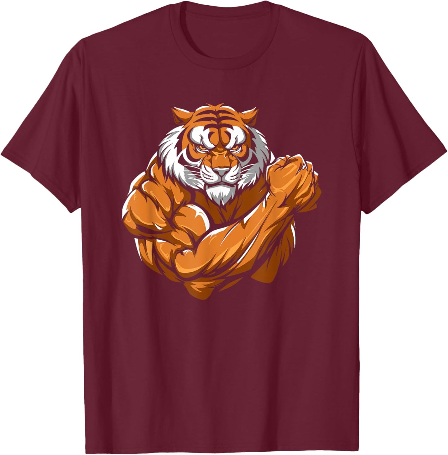 Gym Tiger Training Exercise - Workout T-Shirt - T-Shirt | Maroon