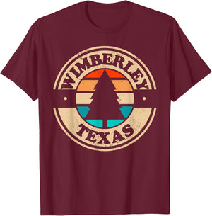 Wimberley Texas TX Vintage Graphic Retro 70s Souvenir 80s T-Shirt - T-Shirt | Maroon