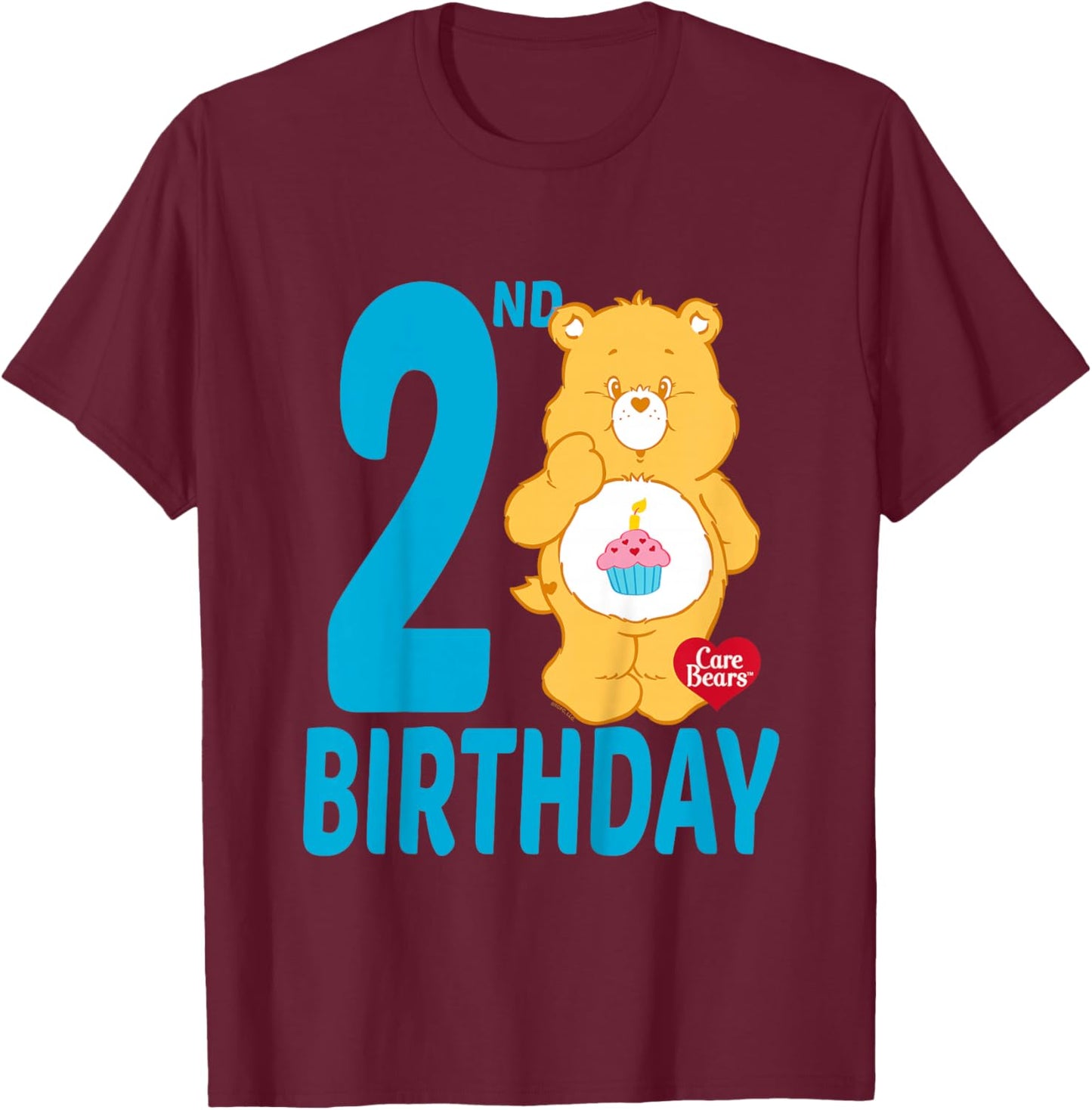 Care Bears Birthday Bear Celebrates A 2nd Birthday T-Shirt - T-Shirt | Maroon