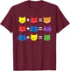 Cat Themed Color Theory Educational Art Teacher Artist T-Shirt - T-Shirt | Maroon
