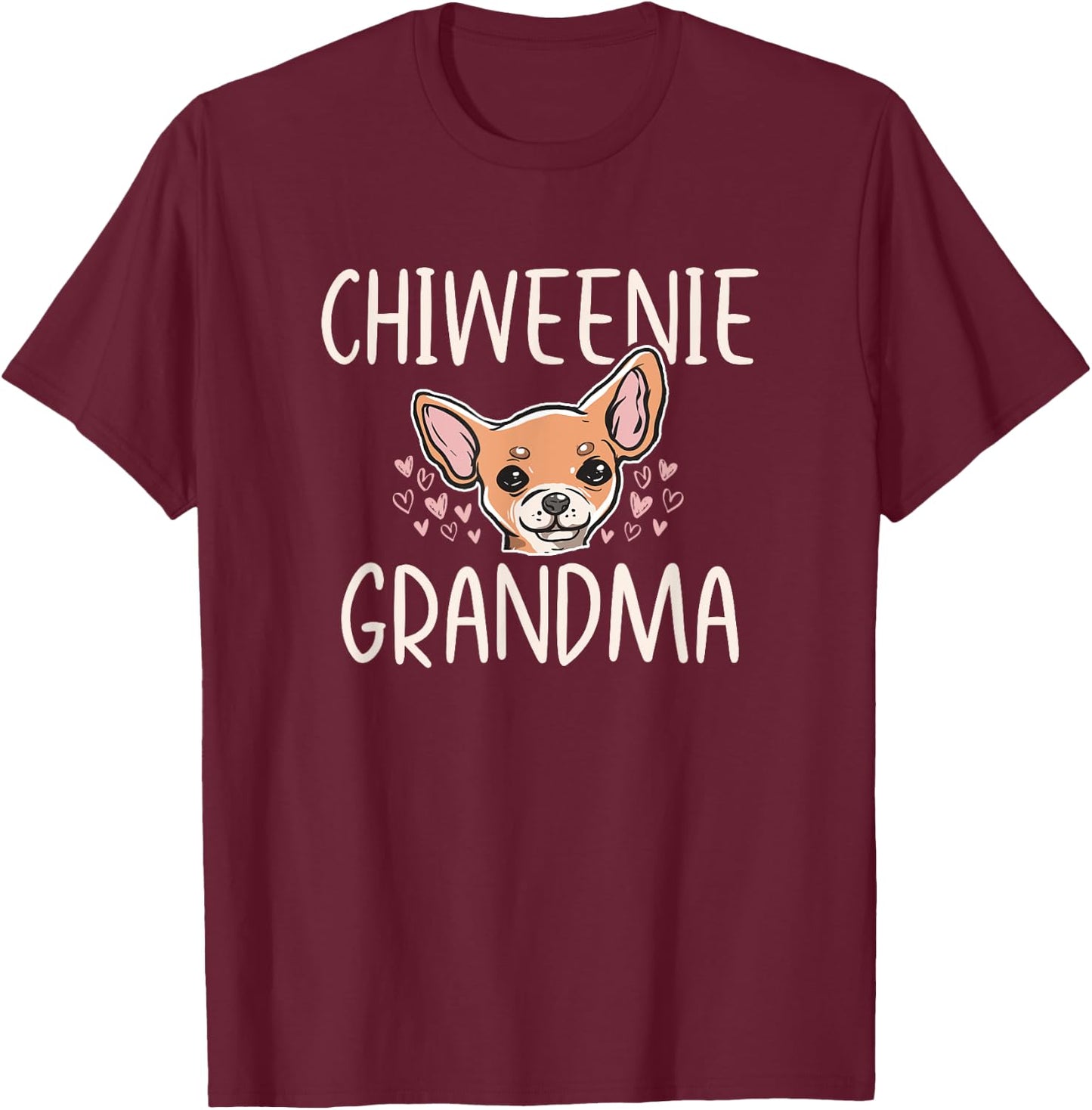 Chiweenie Mom Grandma Funny Cute Dog Owner Love Lover Men Women T-Shirt - T-Shirt | Maroon