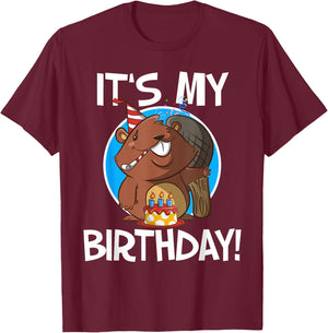 It's My Birthday Beaver T-Shirt - T-Shirt | Maroon