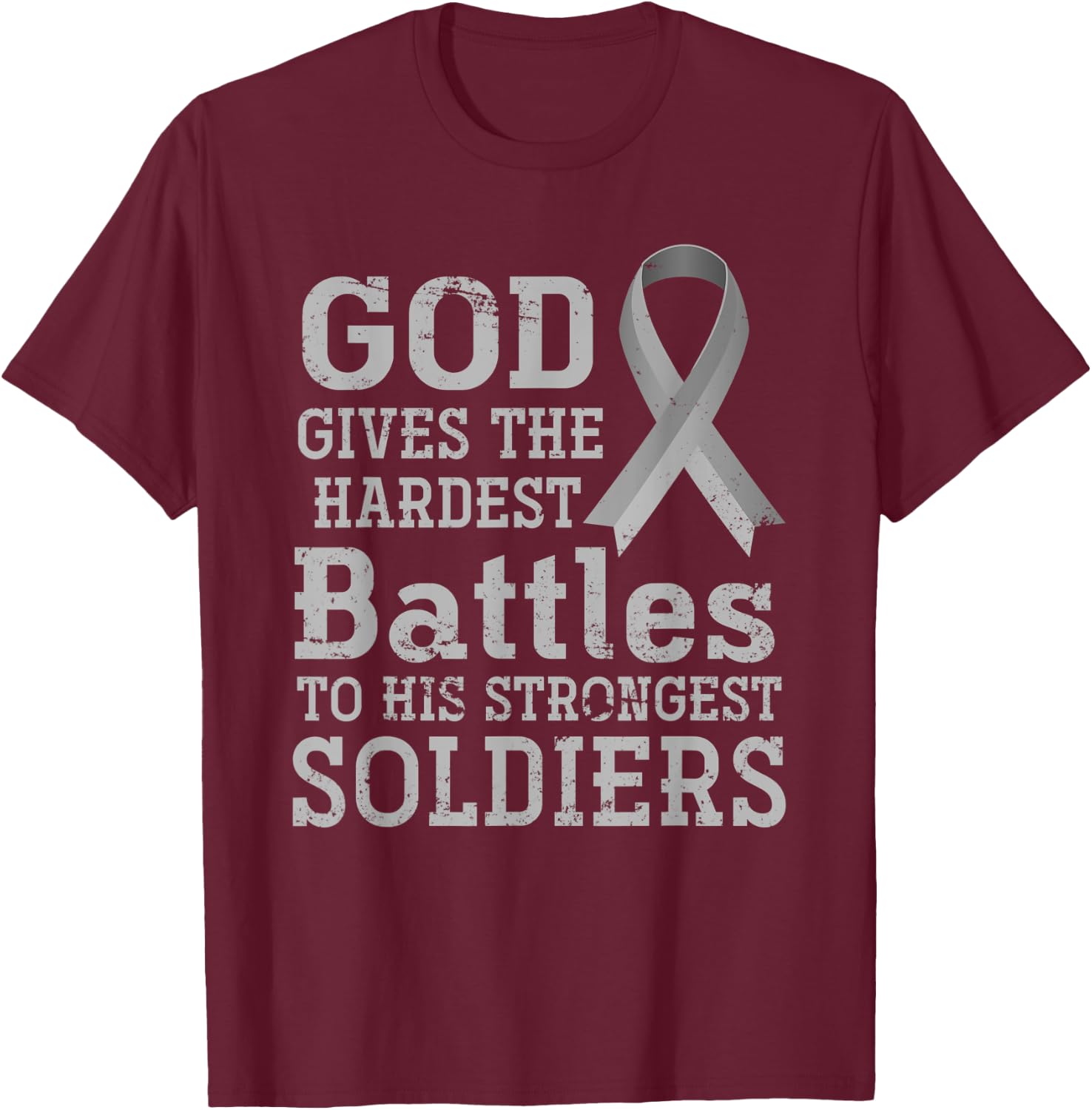 Lung Cancer Fighter Christian Gift Lung Cancer Awareness T-Shirt - T-Shirt | Maroon