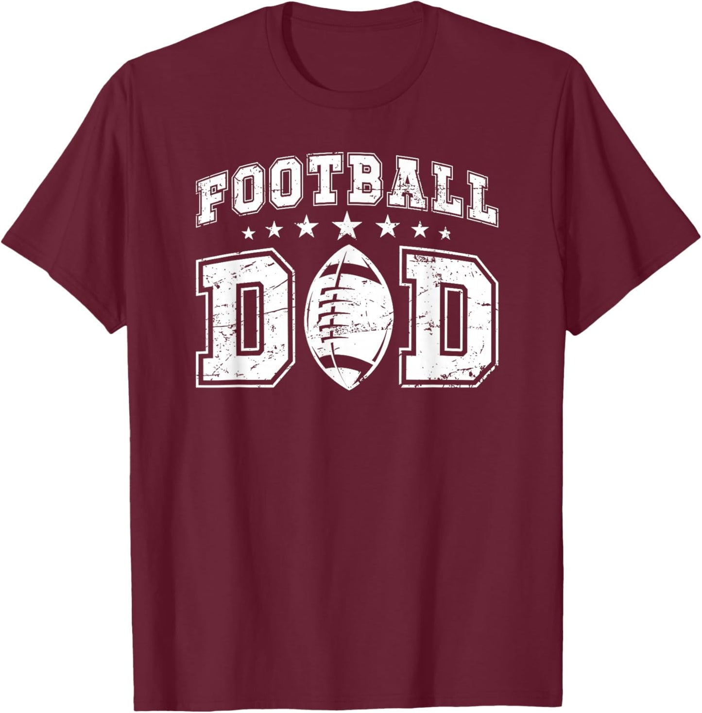 Football Dad Of A Football Player Dad T-Shirt - T-Shirt | Maroon