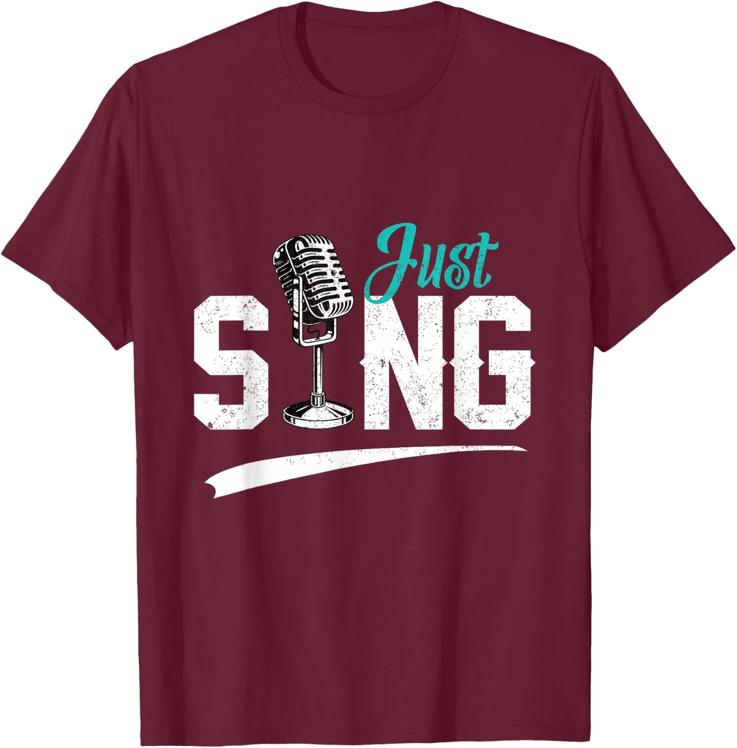 Microphone Singing Vocal Singer Musical Gift T-Shirt - T-Shirt | Maroon