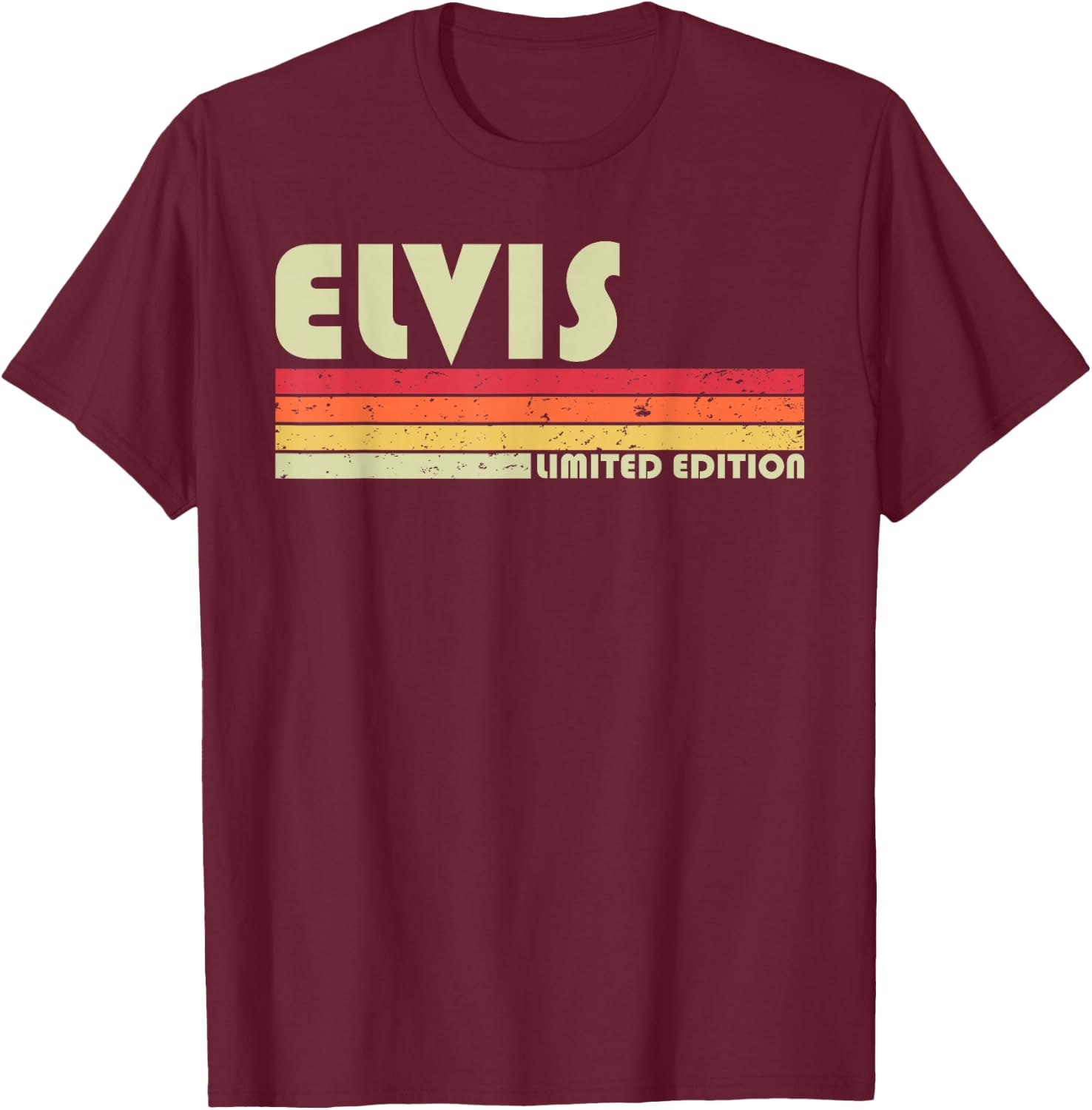 ELVIS Gift Name Personalized Funny Retro Vintage Birthday T-Shirt - T-Shirt | Maroon