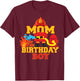 Mom Of The Birthday Boy Firetruck Firefighter Party T-Shirt - T-Shirt | Maroon
