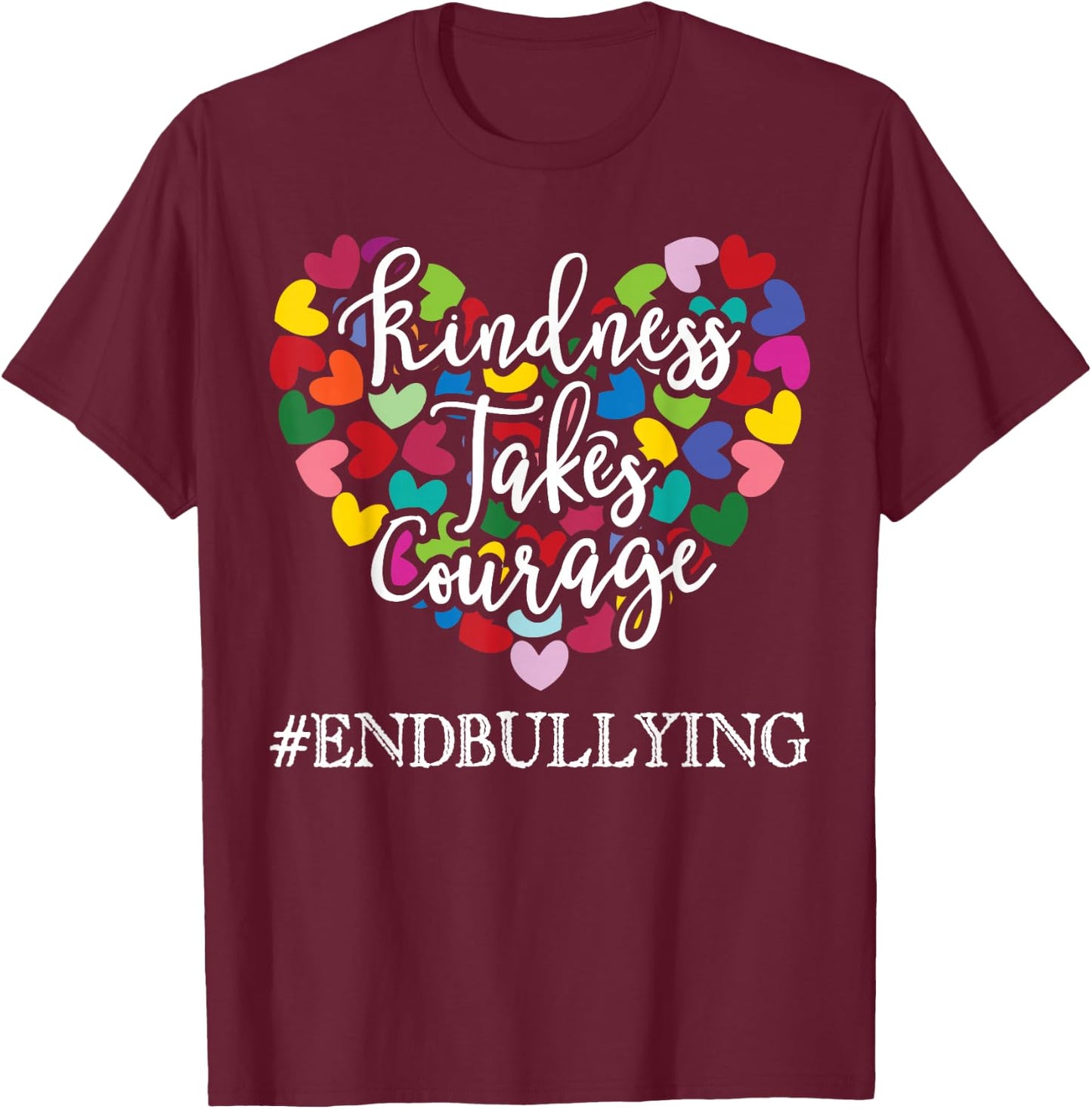 Orange Unity Day Anti-Bullying Spreed Kindness T-Shirt - T-Shirt | Maroon