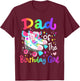 Dad of the Birthday Girl Skater Roller Skate Family Party T-Shirt - T-Shirt | Maroon