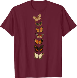 Cute Butterfly Spine Butterflies On Back Summer Women Casual T-Shirt - T-Shirt | Maroon
