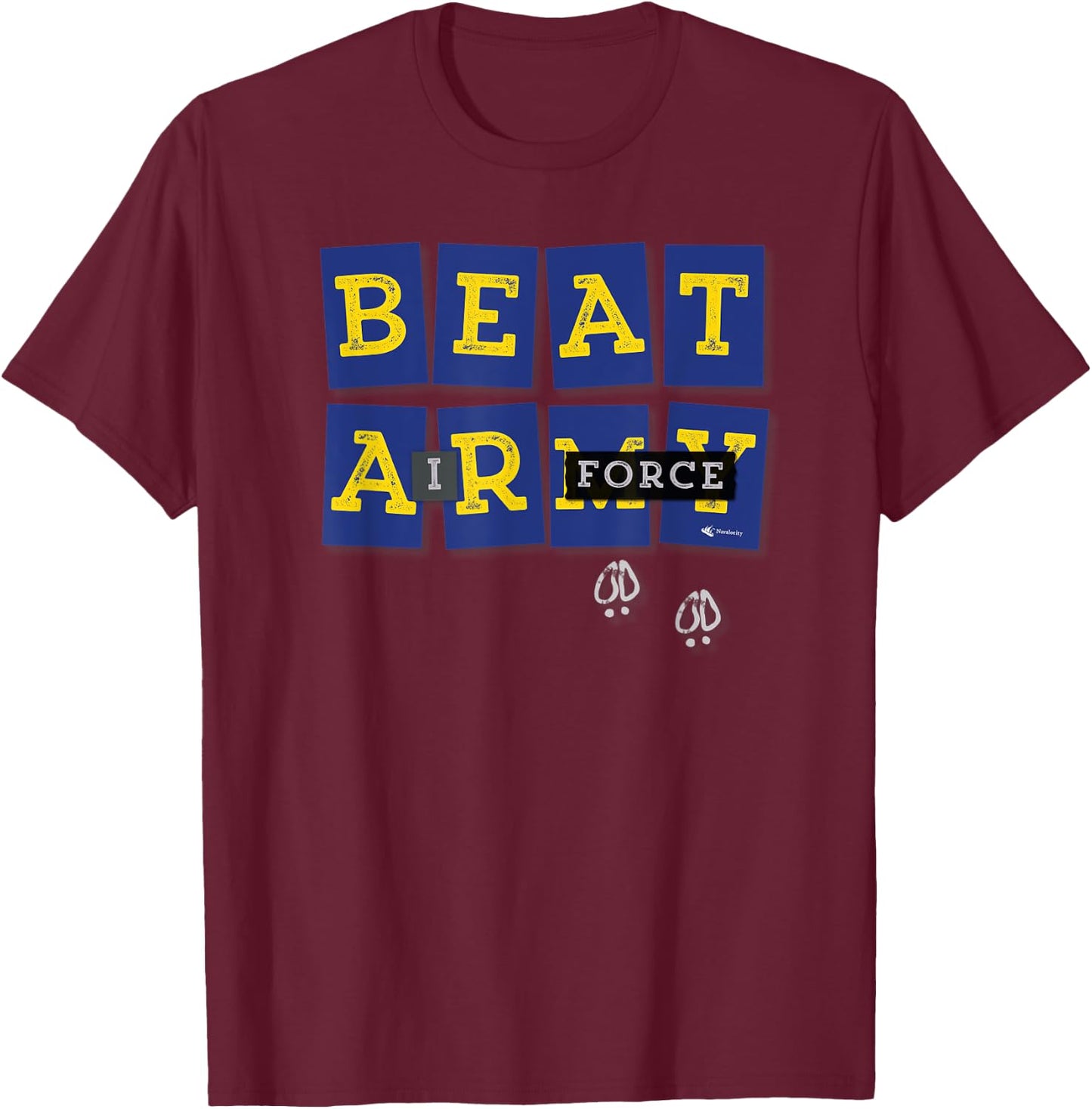 Beat Air Force Goat Tracks Funny Navy Blue Edition T-Shirt - T-Shirt | Maroon