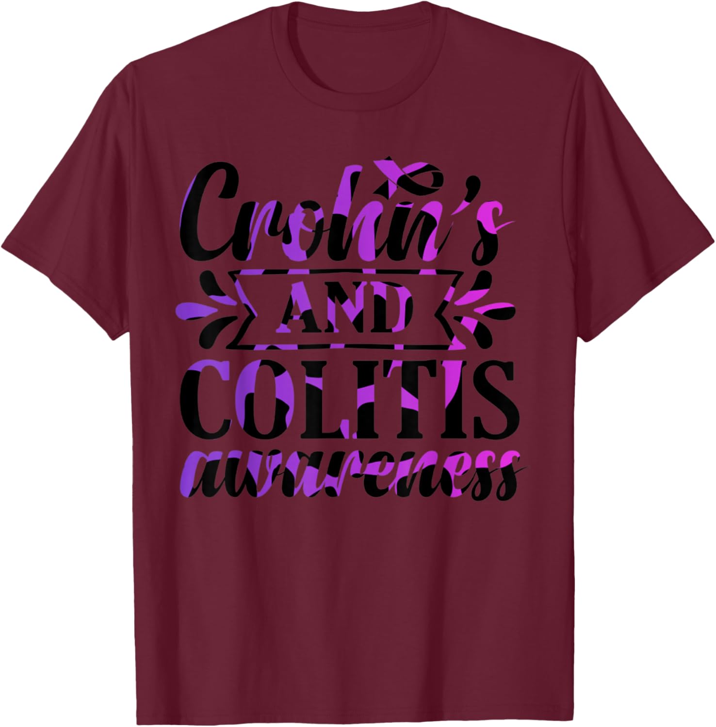Crohn's and Colitis Awareness T-Shirt - T-Shirt | Maroon