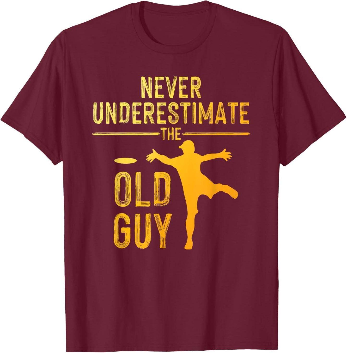 Disc Golf Art Grandpa Disc Golfer Disc Golf Player T-Shirt - T-Shirt | Maroon