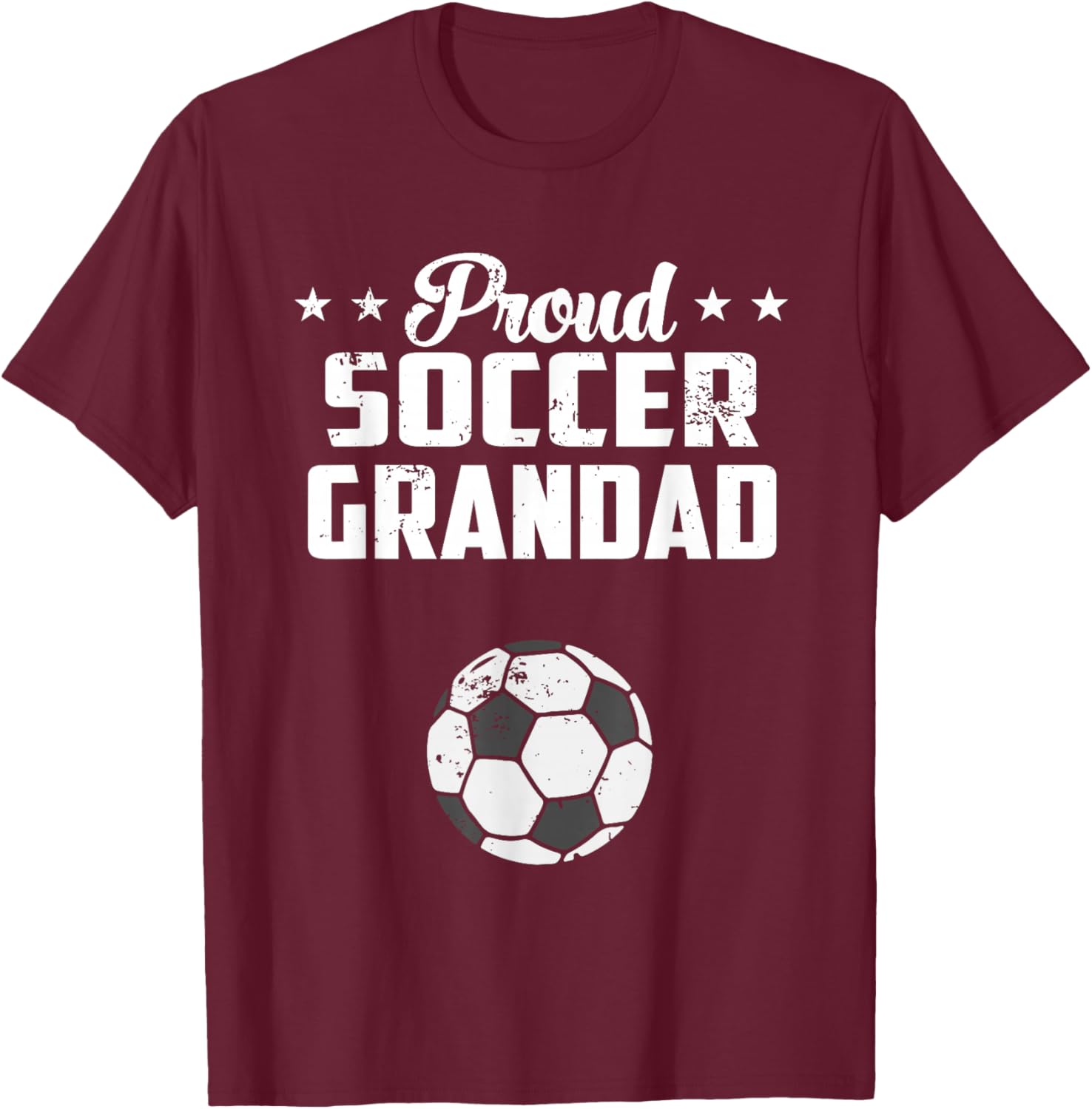 Proud Grandad Soccer Vintage Soccer Lover Fathers Day Men T-Shirt - T-Shirt | Maroon