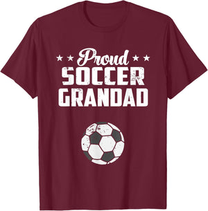 Proud Grandad Soccer Vintage Soccer Lover Fathers Day Men T-Shirt - T-Shirt | Maroon