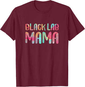 Black Lab Mama Shirt Women Dog Lover Mothers Day T-Shirt - T-Shirt | Maroon