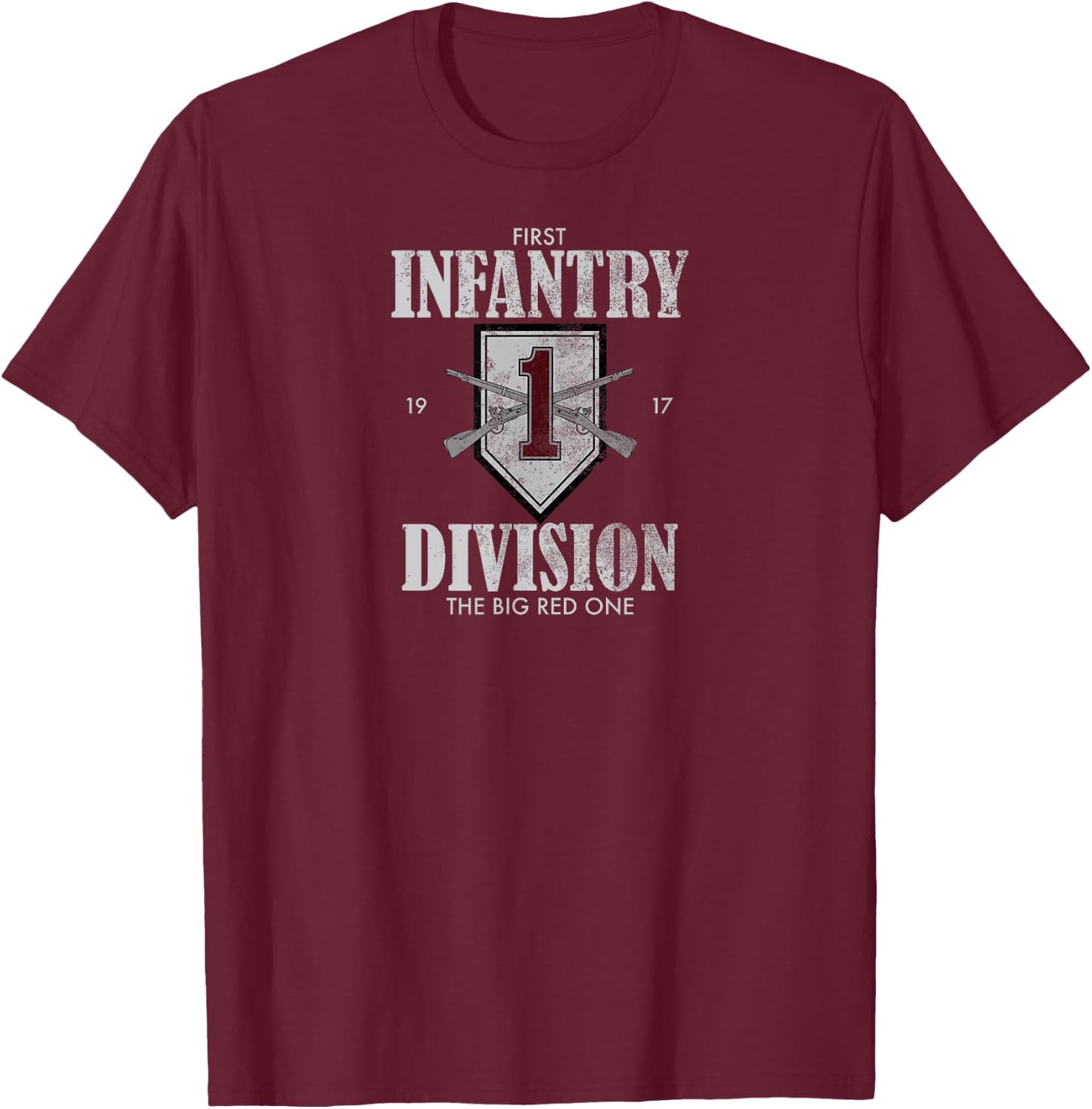 1st Infantry Division (distressed) T-Shirt - T-Shirt | Maroon