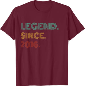 10 Years Old Legend Since 2016 10th Birthday T-Shirt - T-Shirt | Maroon