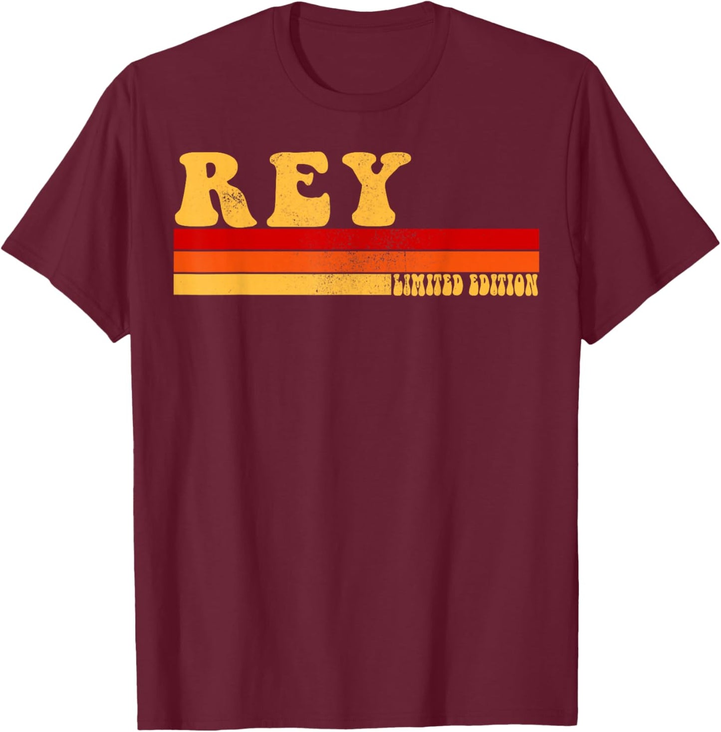 REY Name Personalized Idea Men Retro Vintage REY T-Shirt - T-Shirt | Maroon