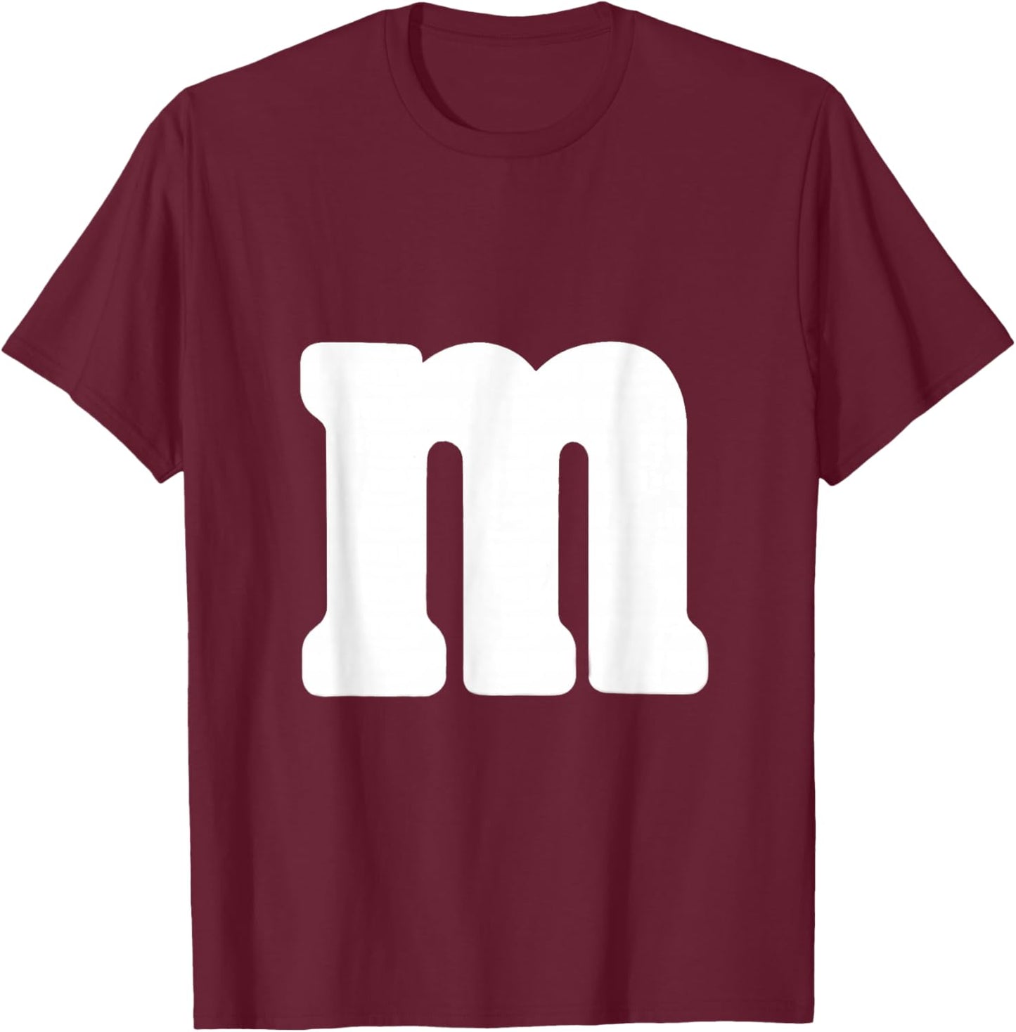 Big White Letter m Halloween Christmas Thanksgiving T-Shirt - T-Shirt | Maroon