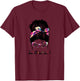 Messy Hair Bun Lolli Life Wink Eye Tie Dye Mothers Day T-Shirt - T-Shirt | Maroon