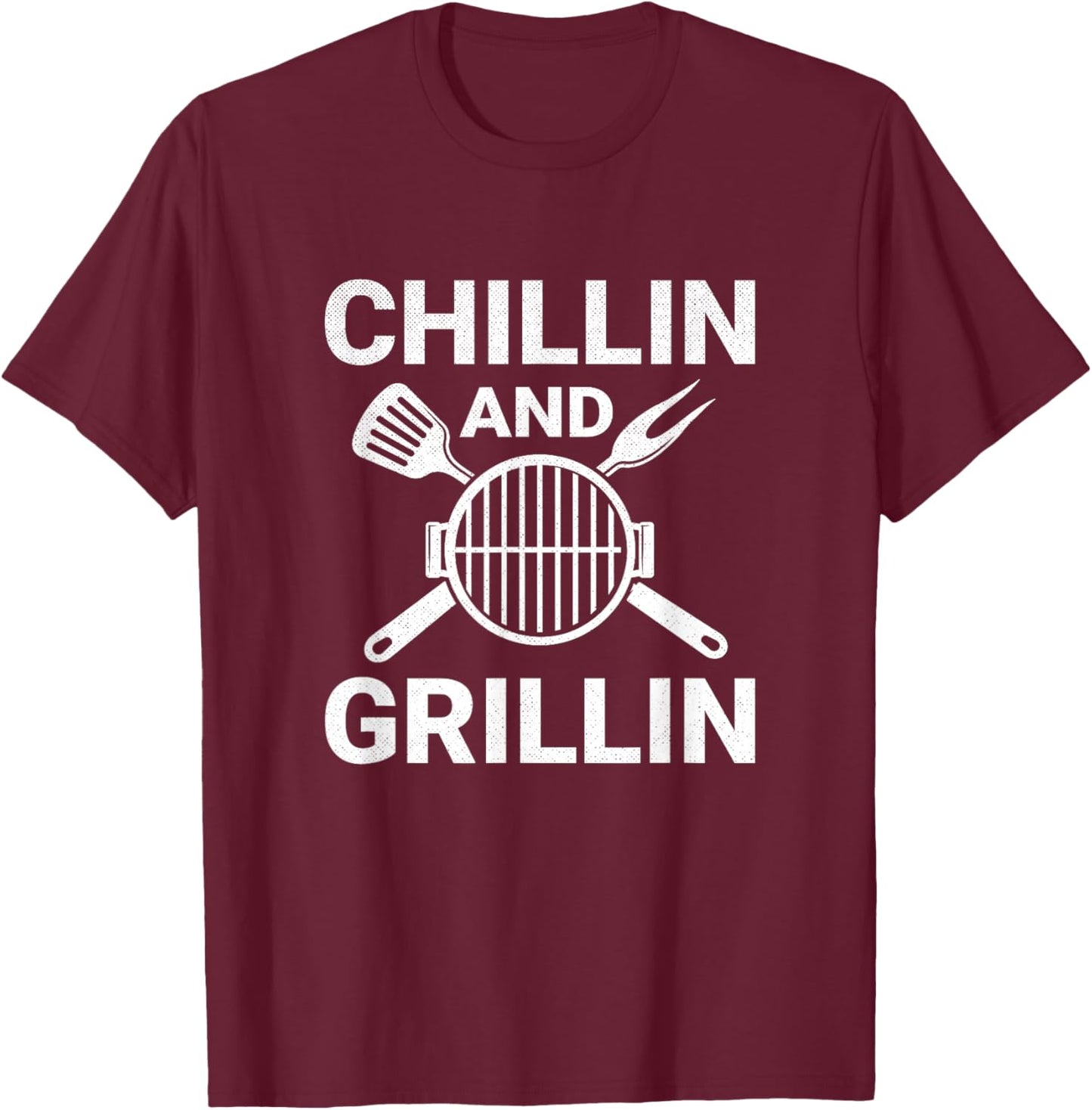 Chilling and Grilling Cookout BBQ T-Shirt - T-Shirt | Maroon