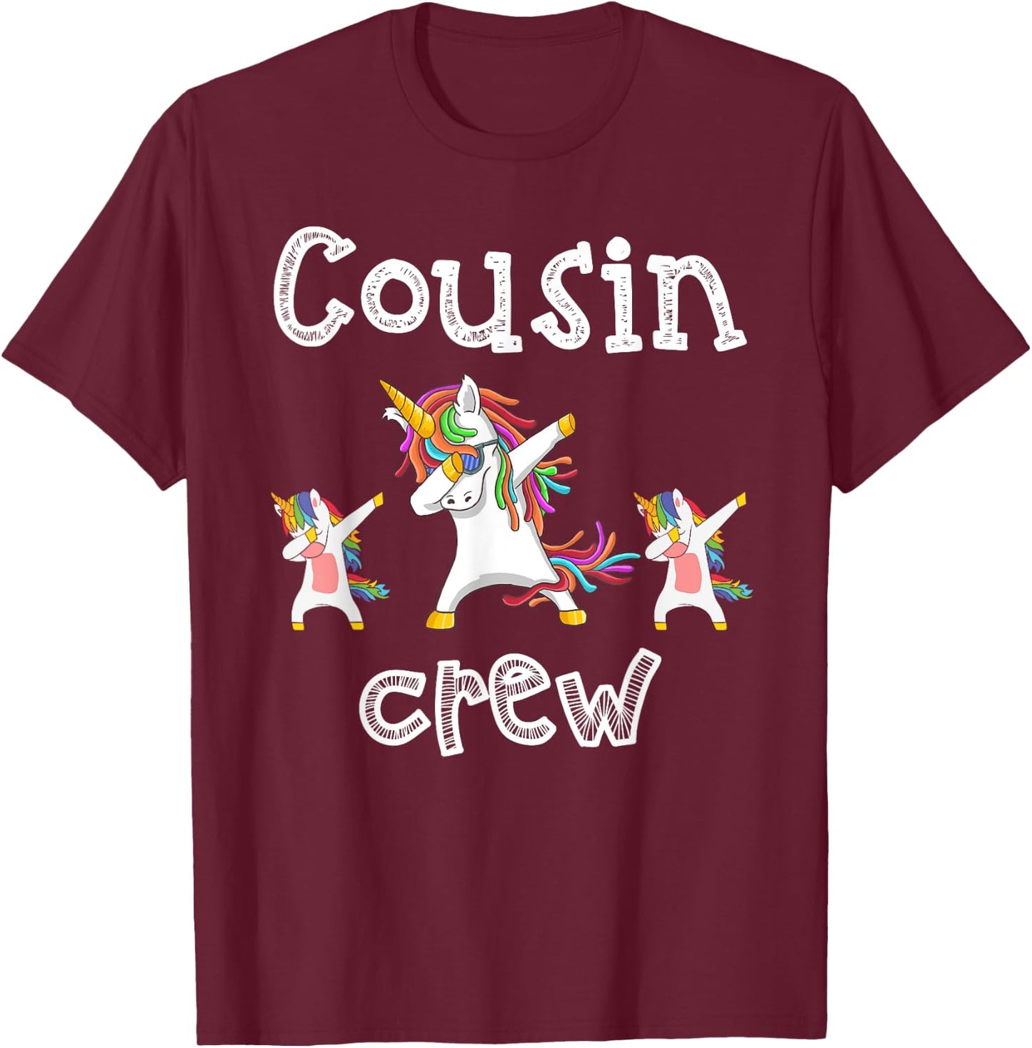 Cousin Crew Unicorn Dabbing Toddler Girls Boys Squad Family T-Shirt - T-Shirt | Maroon