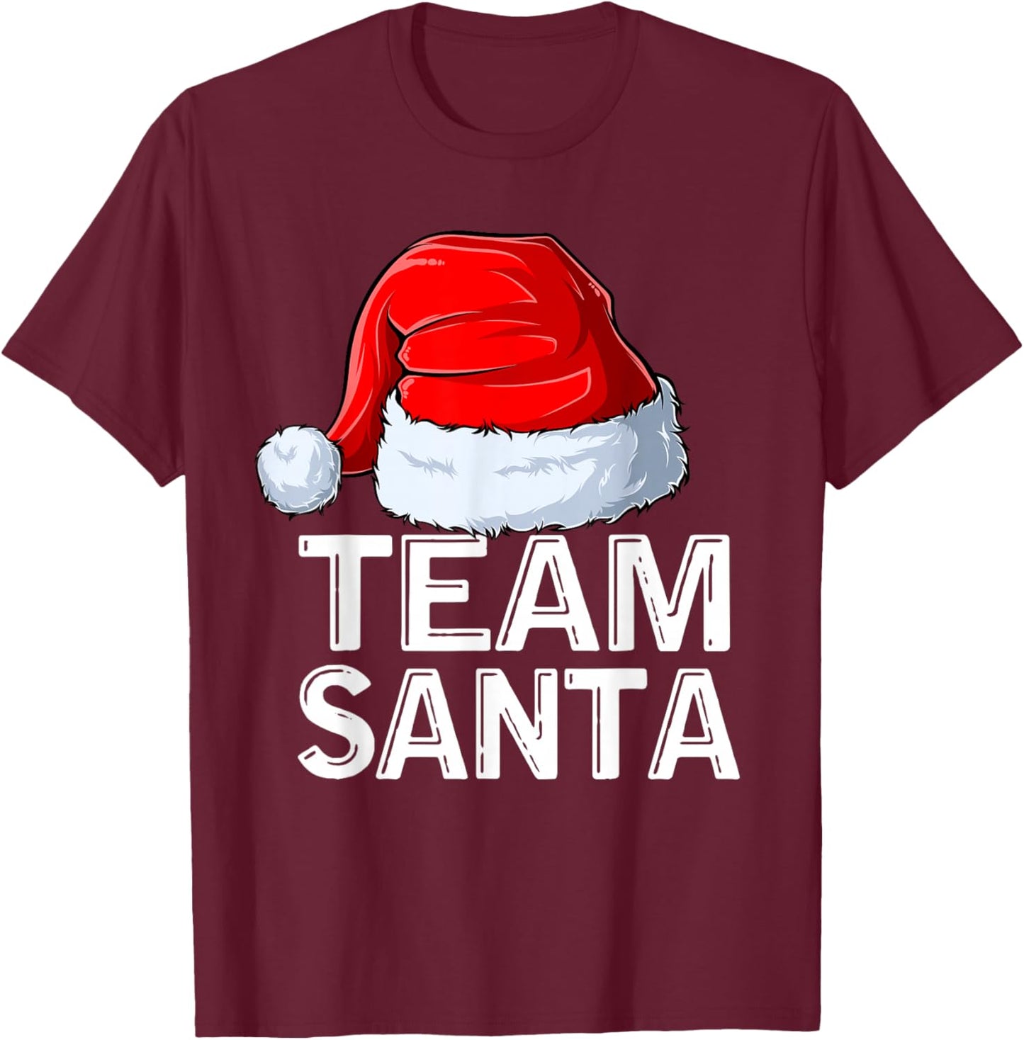 Team Santa Christmas Squad Family Matching Pajamas T-Shirt - T-Shirt | Maroon