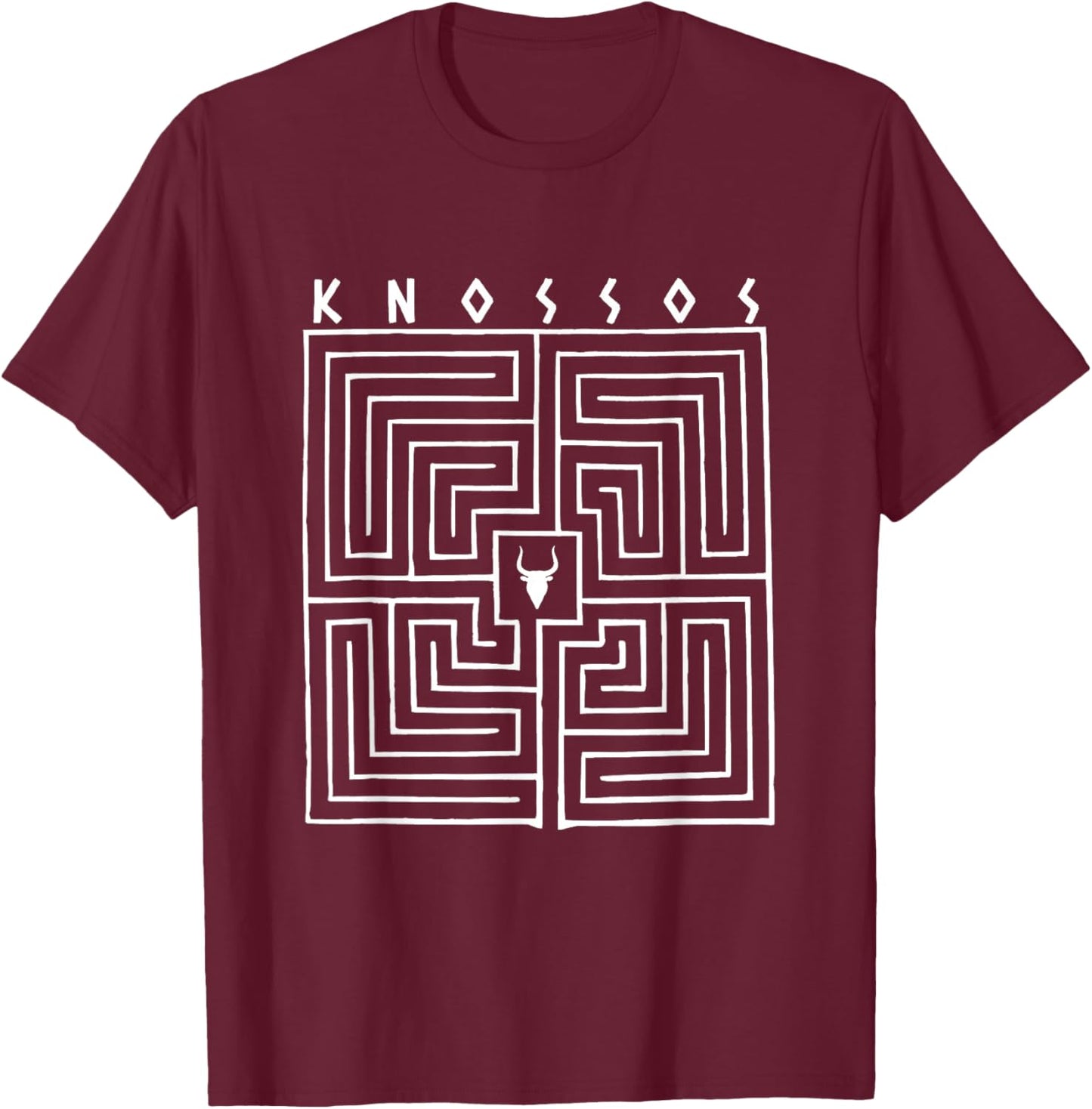 Knossos Labyrinth Minotaur Ancient Minoan Crete Greece T-Shirt - T-Shirt | Maroon