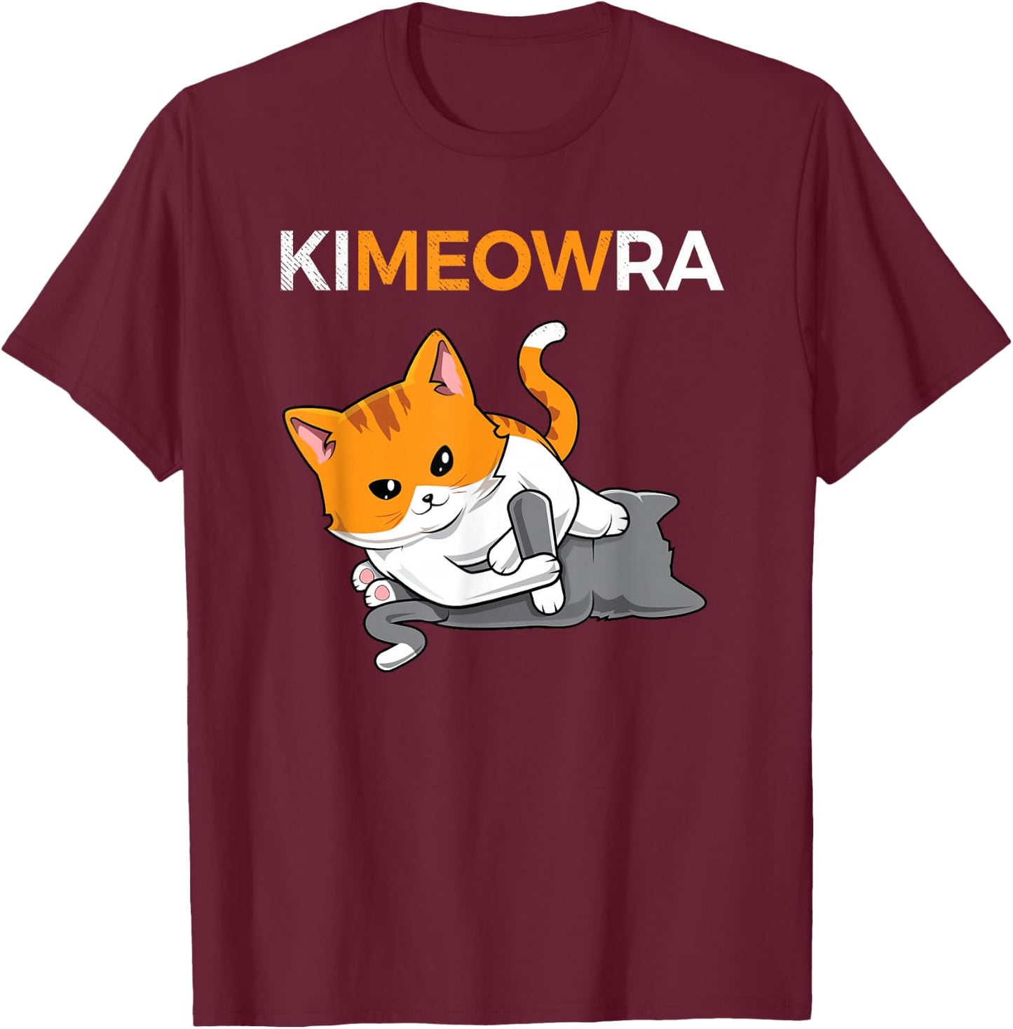 Jiu Jitsu Kimura & Cute Kawaii Cat Funny BJJ T-Shirt - T-Shirt | Maroon