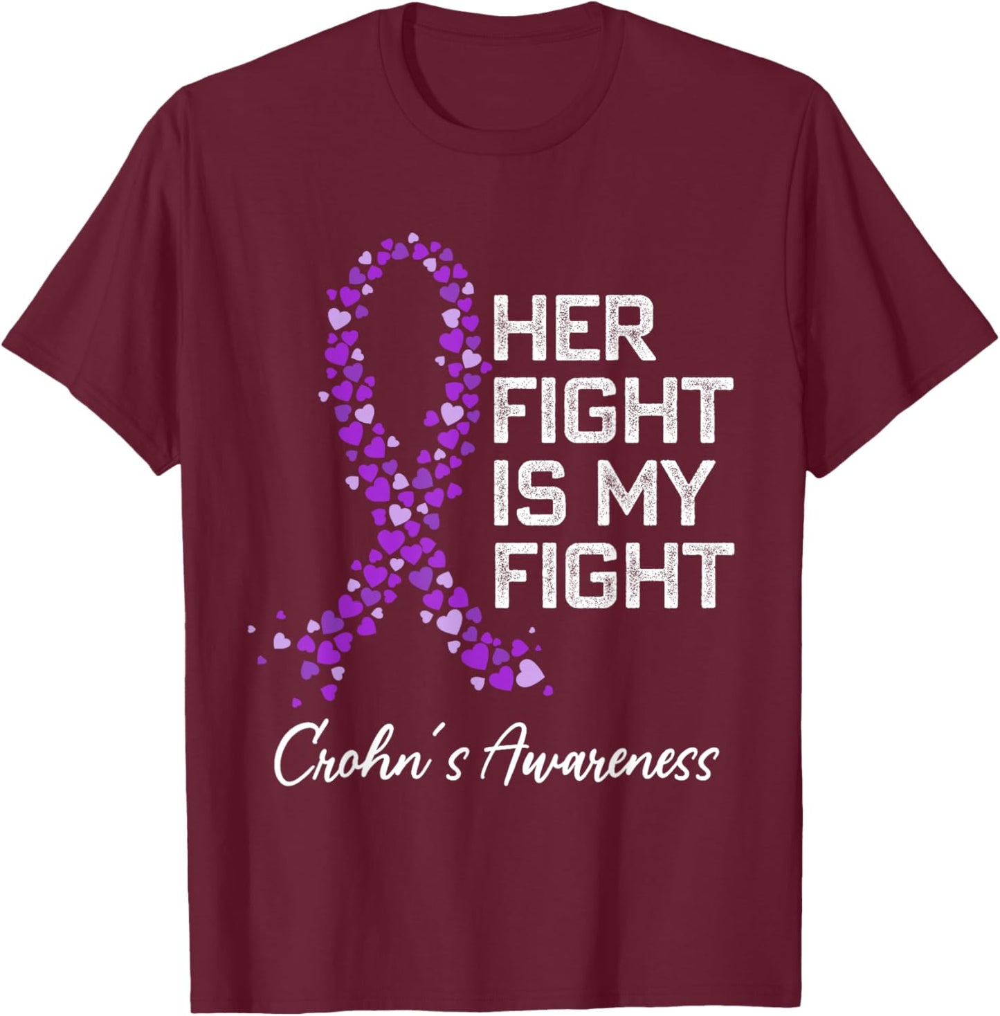 Colon Cancer and Crohn's Disease Awareness Husband Boyfriend T-Shirt - T-Shirt | Maroon
