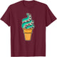 Swirly Octopus Tentacle Ice Cream T-Shirt - T-Shirt | Maroon