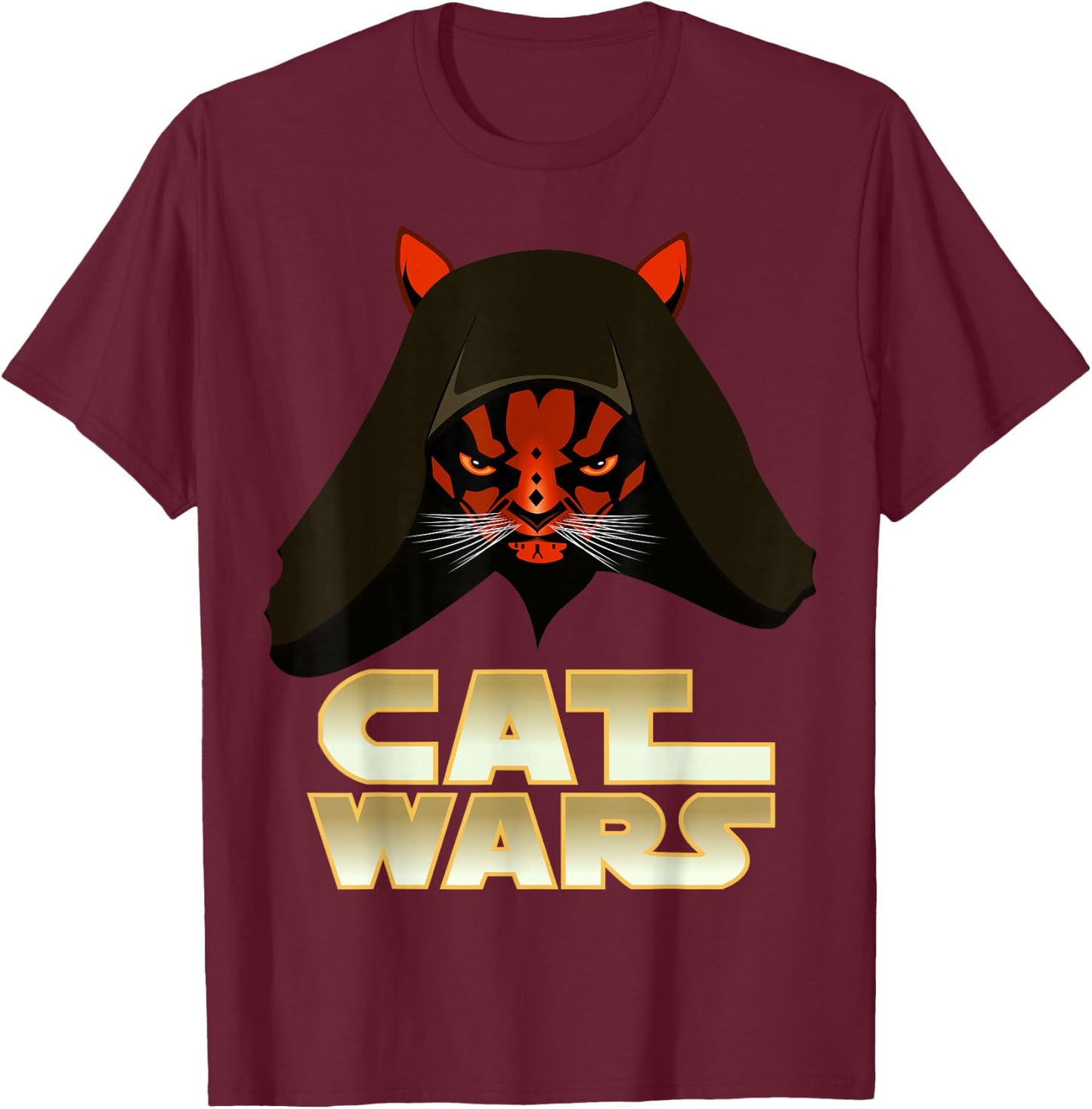 Cat Wars - Funny Cat T-Shirt - T-Shirt | Maroon