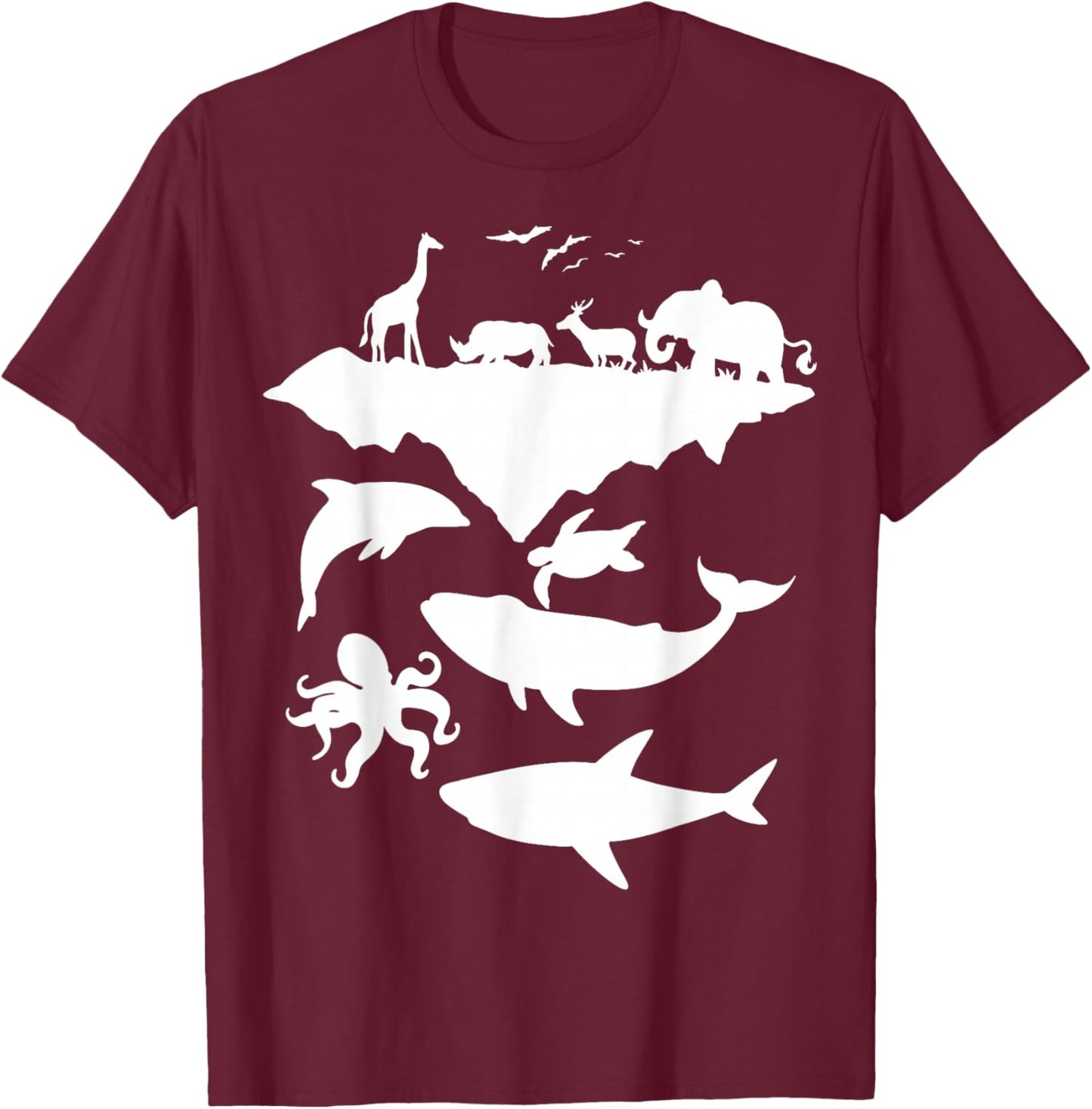 Animals Of The World Wildlife Conservation Funny Environment T-Shirt - T-Shirt | Maroon