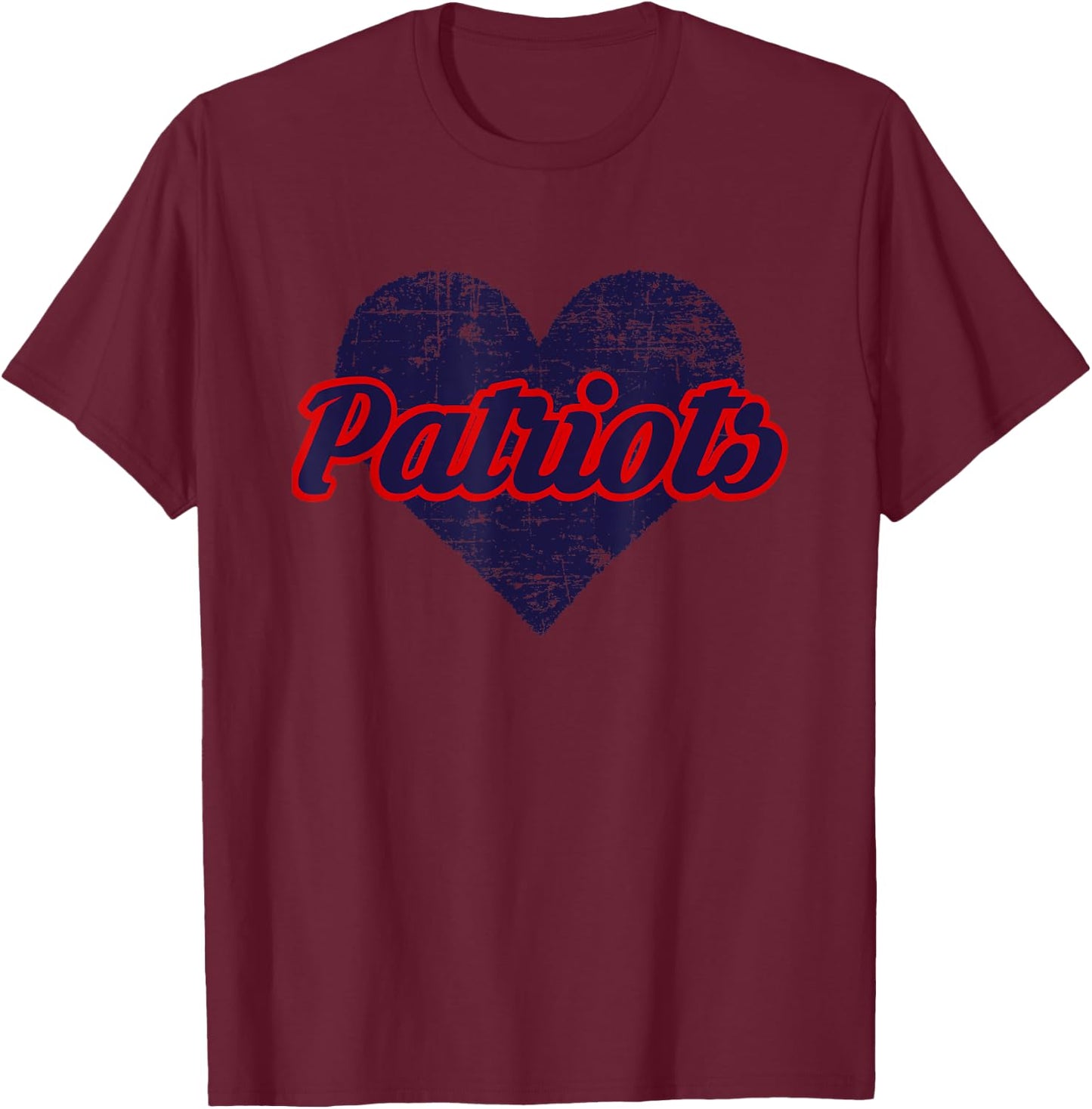 Binghamton Patriots Over Heart T-Shirt - T-Shirt | Maroon