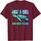 Just A Girl Who Loves Turtles Cute Tortoise Women Girls Kids T-Shirt - T-Shirt | Maroon