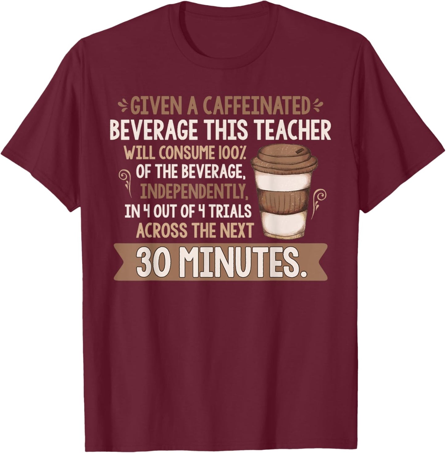 Given A Caffeinated Beverage This Teacher Will Consume Women T-Shirt - T-Shirt | Maroon