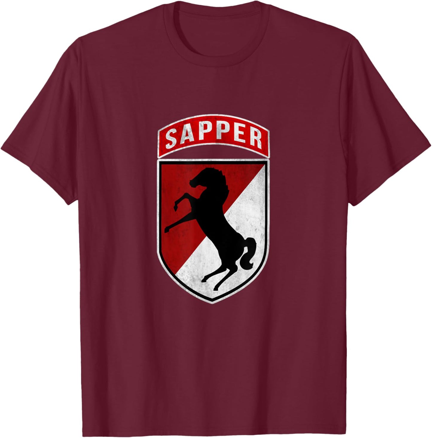 11th Armored Cavalry Regiment Sapper 11th ACR Veteran Papa T-Shirt - T-Shirt | Maroon