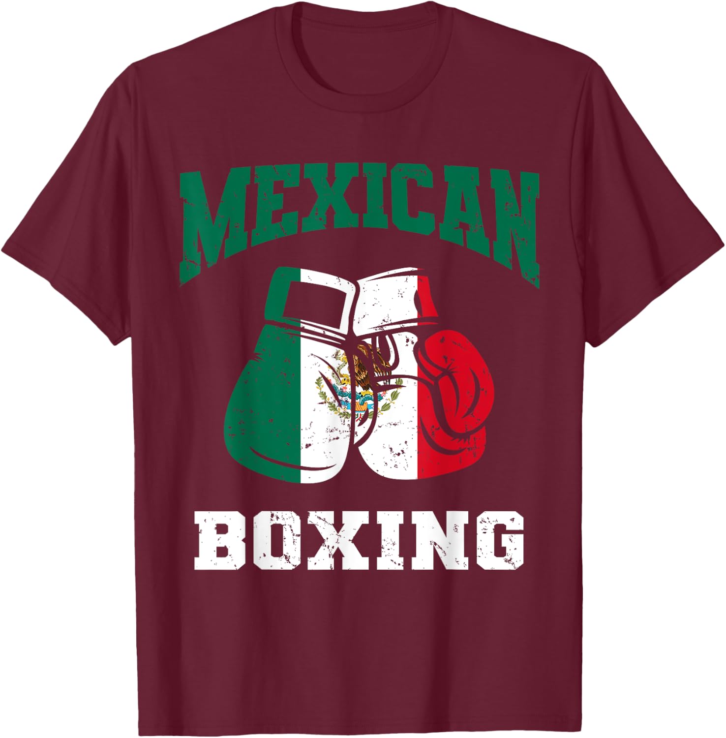 Mexican Boxing Gloves Mexico Pride Patriotic Boys Kids T-Shirt - T-Shirt | Maroon