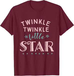 Twinkle Twinkle Little Star Cute T-Shirt - T-Shirt | Maroon